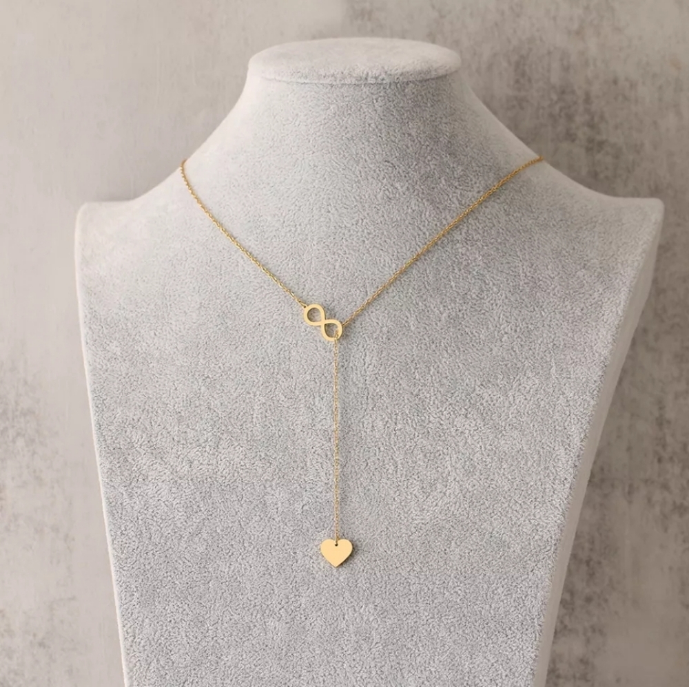 Elegant Stainless Steel Eternity Heart Shape Necklace - Picture 3 of 3